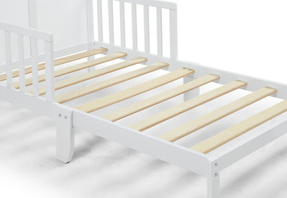 Olive & Opie Birdie Toddler Bed - White Solid Wood