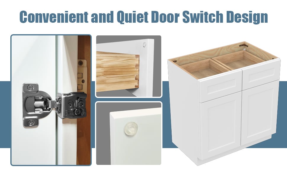 33" White Shaker Cabinet - Storage & Versatile Design