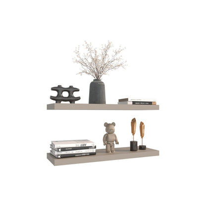 Floating Shelves 1.5" H, 2 Shelves, Grey - Display Storage for Living Room