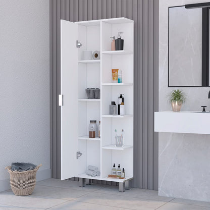 White Bathroom Storage Cabinet - 82" Wide
