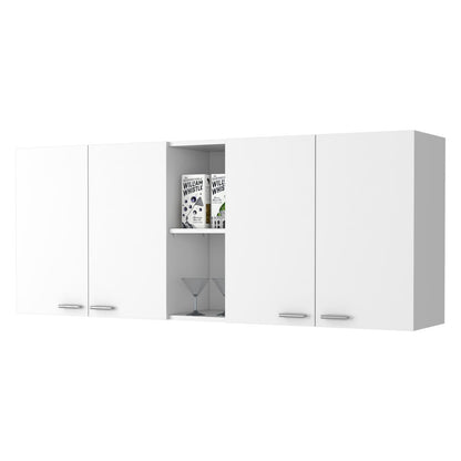 Modern White Kitchen Cabinet with Storage and Dish Rack