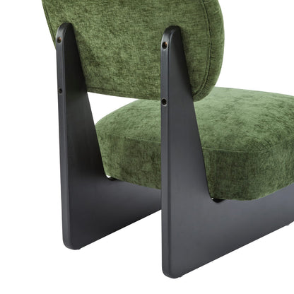 Modern Green Lounge Chair Set - 2 Chairs, Polyester & Wood
