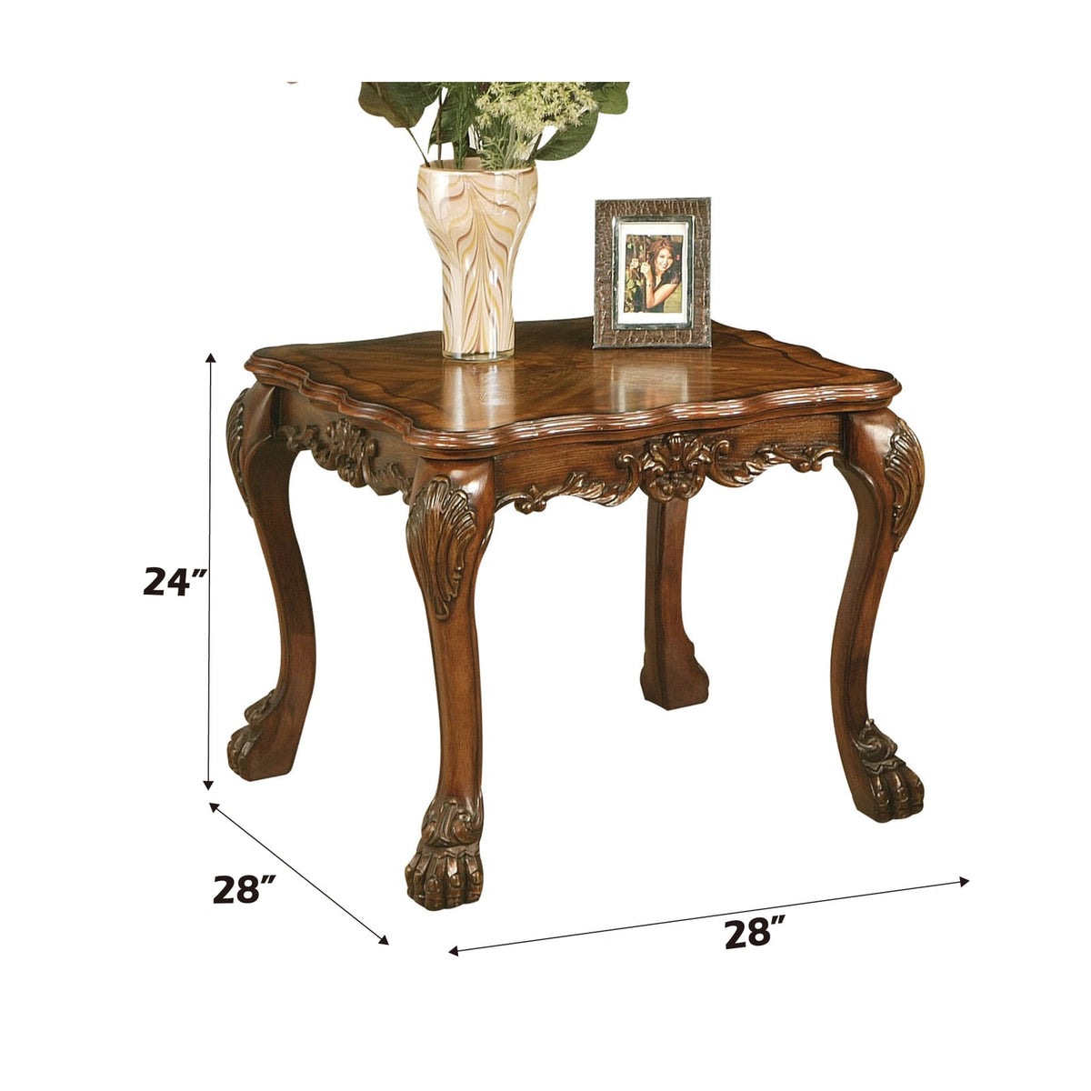 Cherry Square End Table - 28" Solid Wood