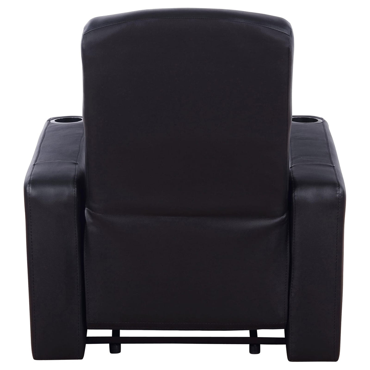 Black Genuine Leather Recliner - 32.75" Wide