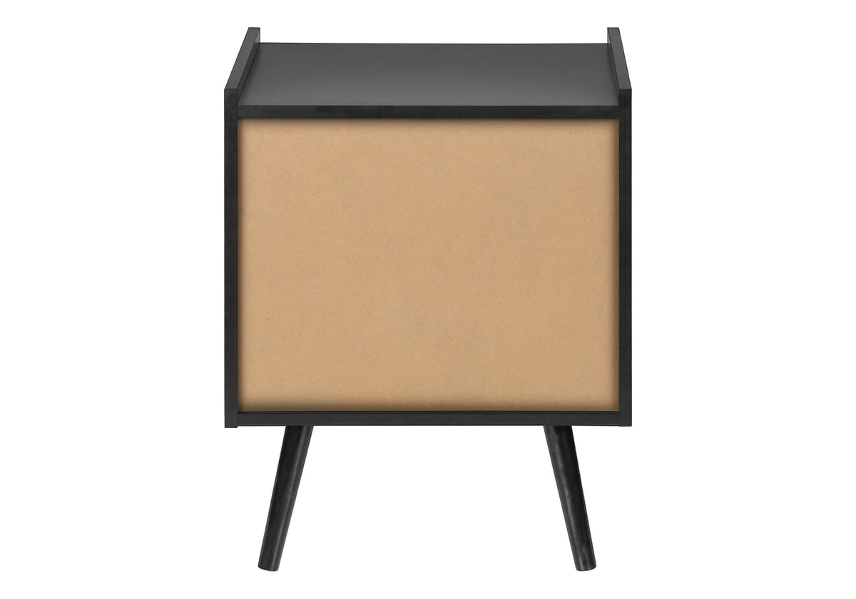 Black Laminate Storage Accent Table - Nightstand & End Table