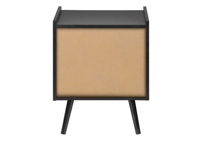 Black Laminate Storage Accent Table - Nightstand & End Table