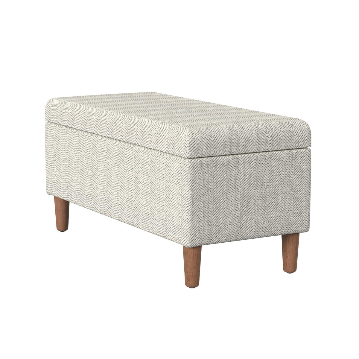 Zia Accent Storage Bench - Cream Chevron Fabric, 36 Inch