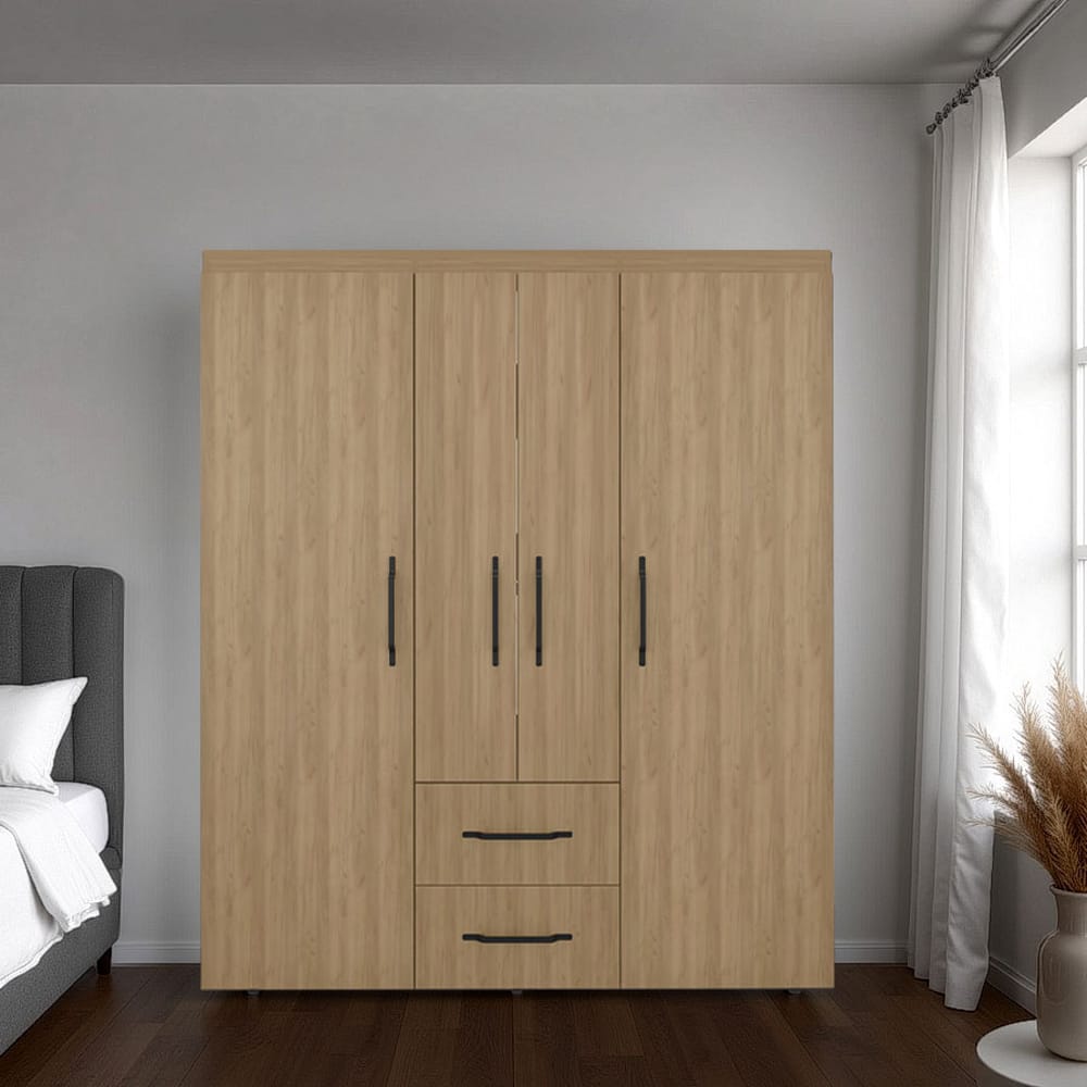 Beige Engineered Wood Dresser - 59" Wide Storage