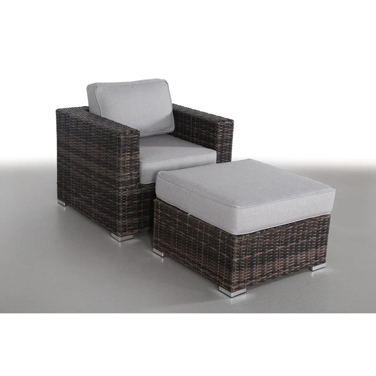 Espresso Wicker Patio Armchair Set - No Assembly Required