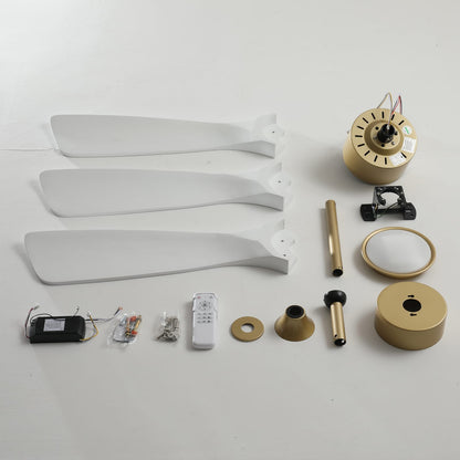 52 Inch Wood Ceiling Fan with LED Light - Modern Design