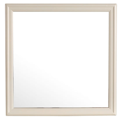 Beige Wood Vanity Mirror 38" x 38" for Bathrooms