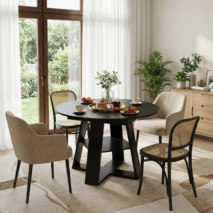 43.3in-59in Extendable Round Dining Table - Kitchen & Living Room