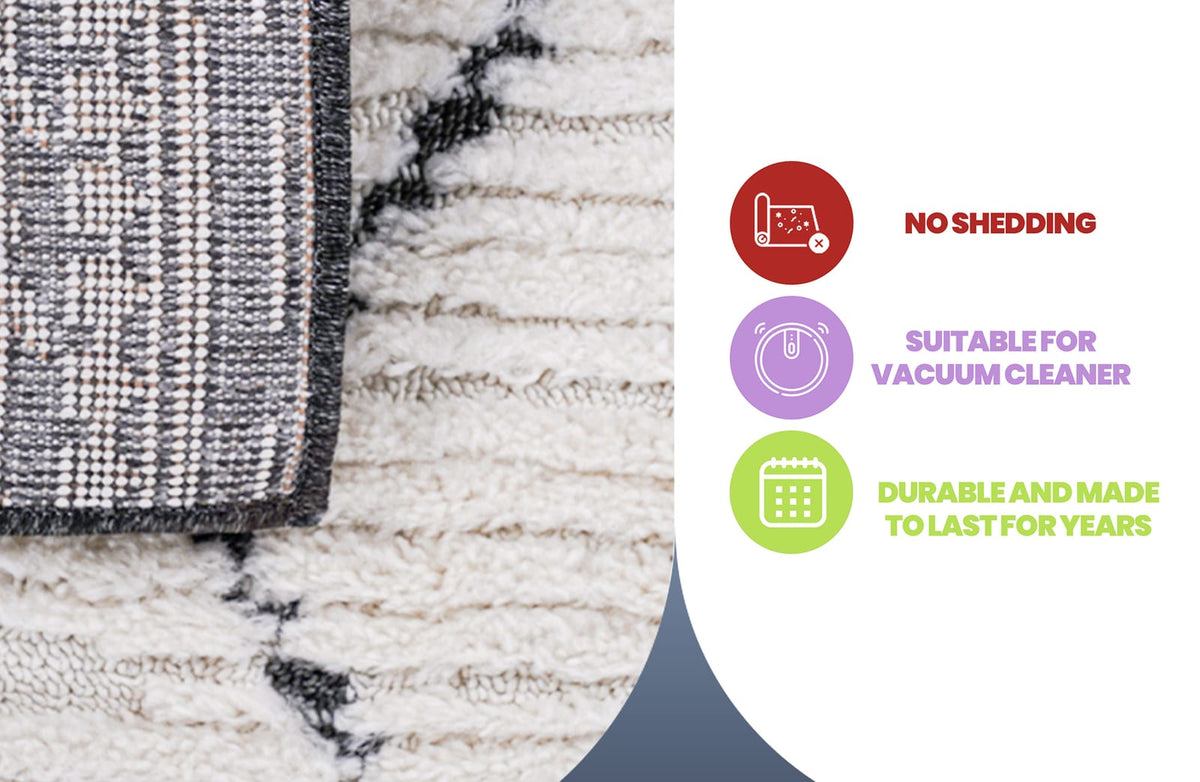 Cream Polypropylene Area Rug - 2x3 Feet