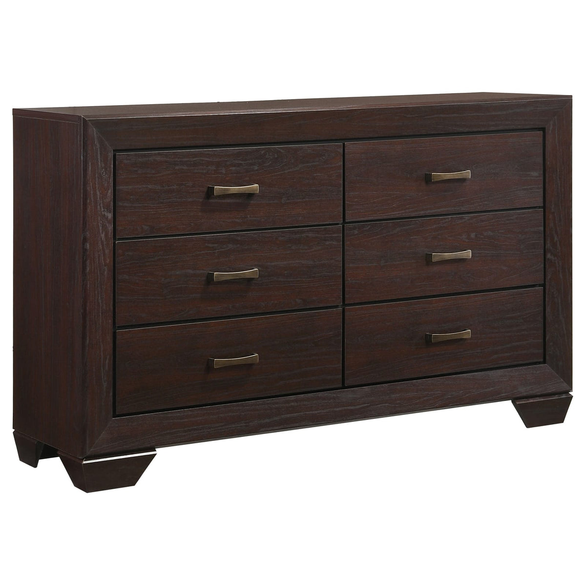 Dark Brown Engineered Wood 6-Drawer Bedroom Dresser