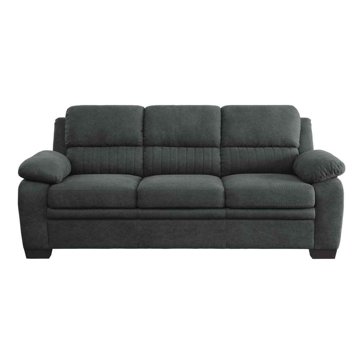 Modern Dark Gray Sofa Set - Plush Comfort & Solid Wood Frame
