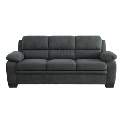 Modern Dark Gray Sofa Set - Plush Comfort & Solid Wood Frame