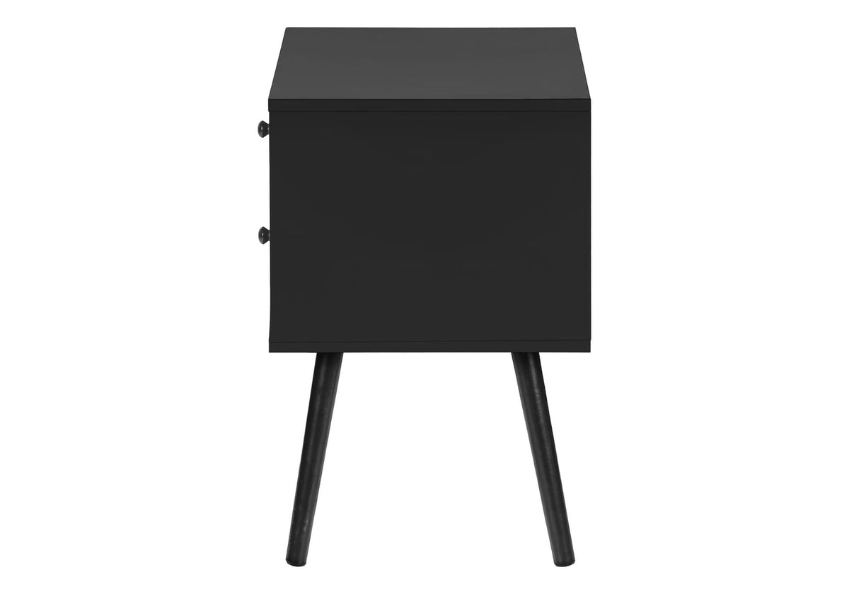 Black Laminate Accent Table - Storage Drawer End Table for Living Room