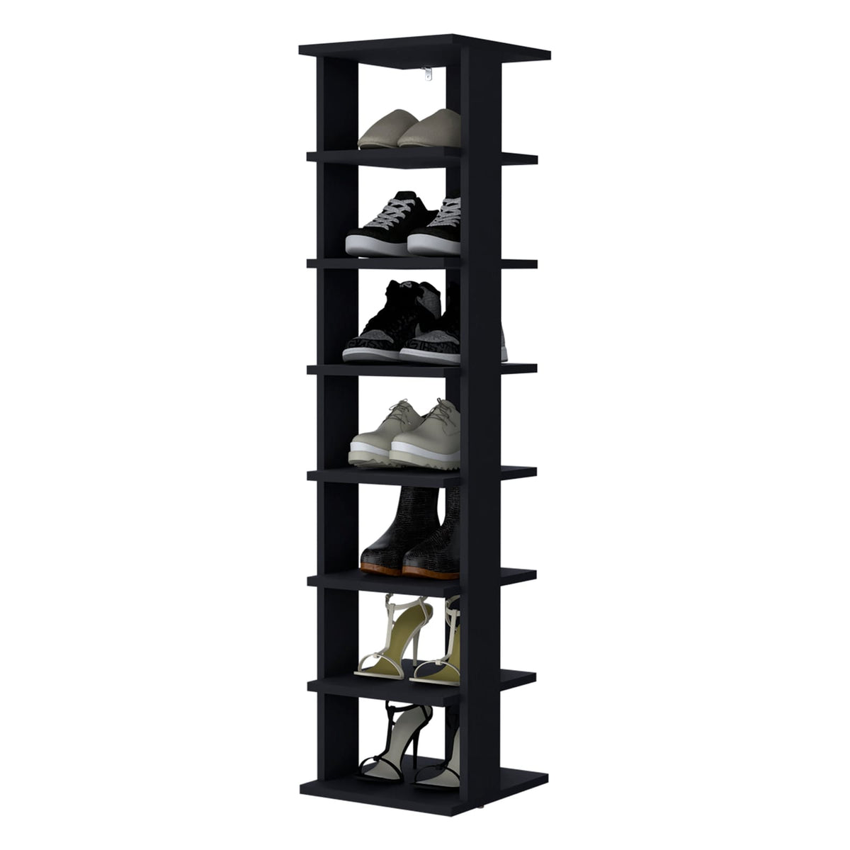 Wenge 7-Tier Tall Shoe Rack - Maximize Storage!