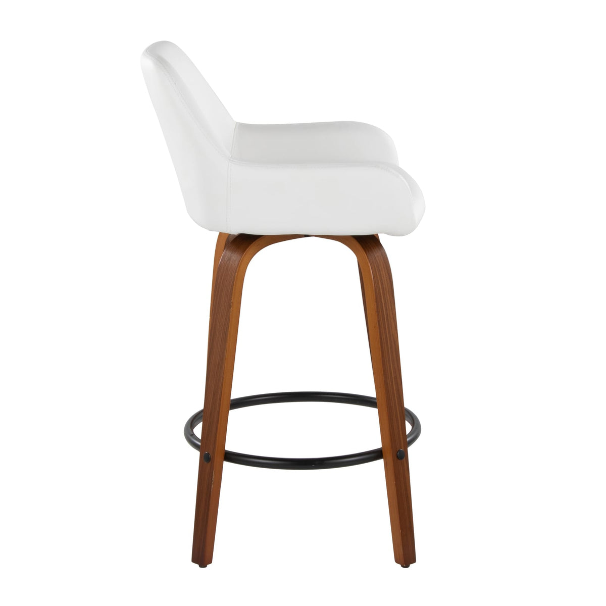 White Faux Leather Counter Stools - 2-Piece Set