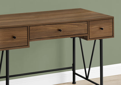 Walnut Computer Desk with Storage Drawers - 48" L