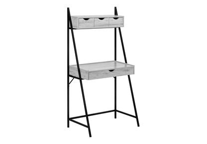 Computer Desk, Grey Laminate - Storage & Black Metal Frame