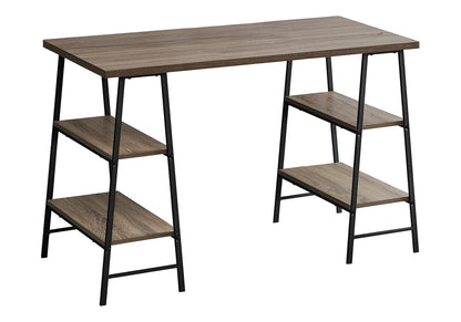 Taupe Metal Computer Desk with 4 Shelves - 48" L for Home Office