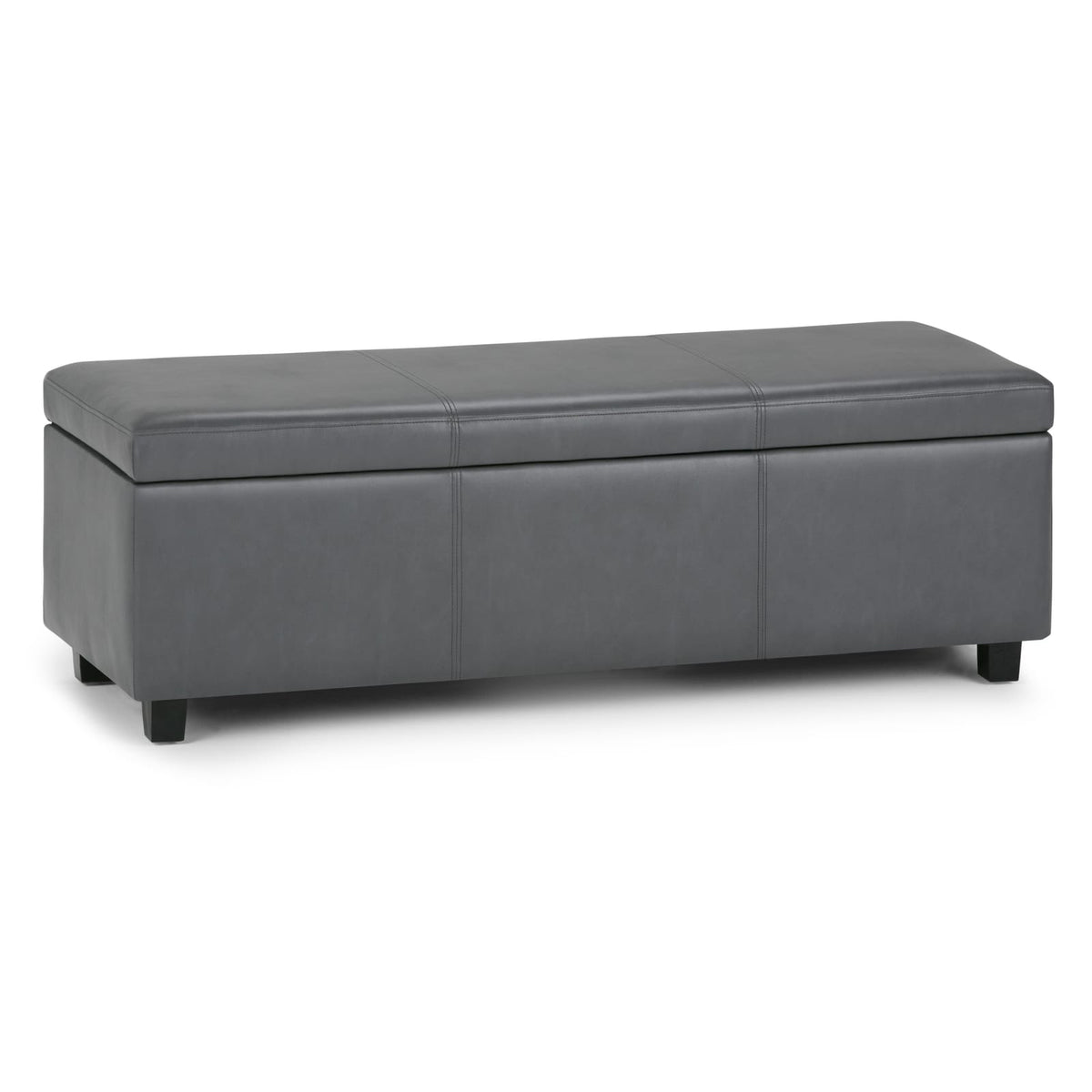 Dark Gray Storage Ottoman Bench - Spacious & Stylish