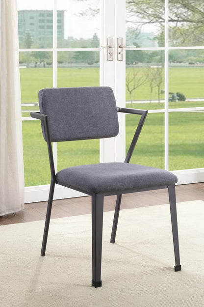 Gray Fabric & Metal Dining Chair Set of 2 - Durable, Stylish Seating