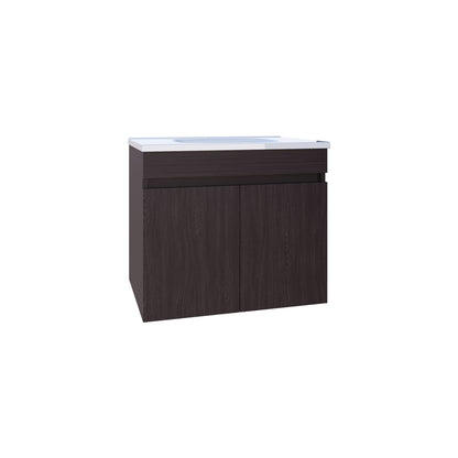 Black Bathroom Vanity with Double Doors - MDF Storage