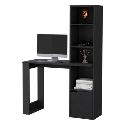 Wenge Computer Desk with Bookcase & Storage