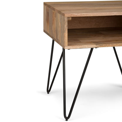Hunter End Table - Natural Light Brown Wood