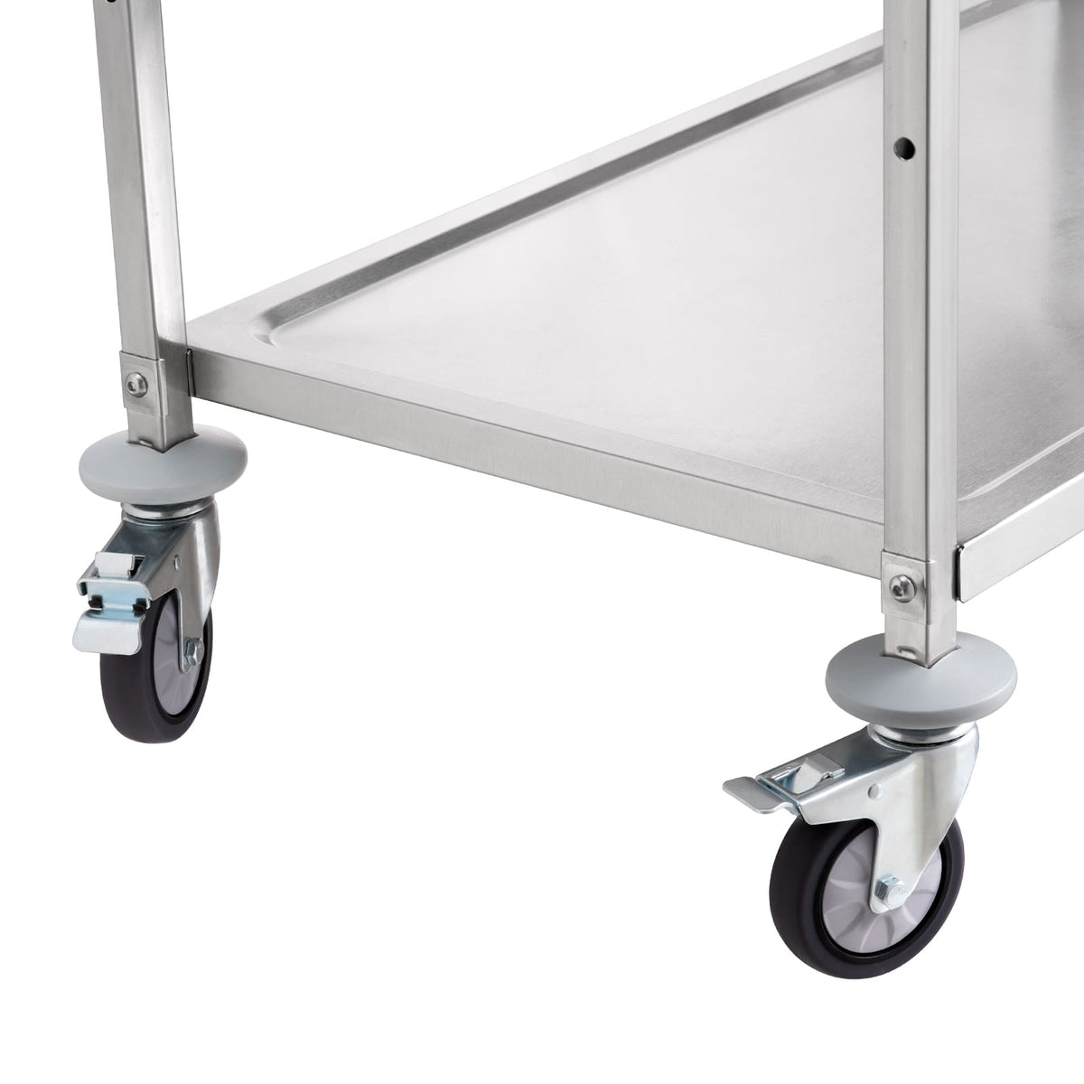 3-Tier Kitchen Utility Cart - Steel Gray Rolling Storage Trolley