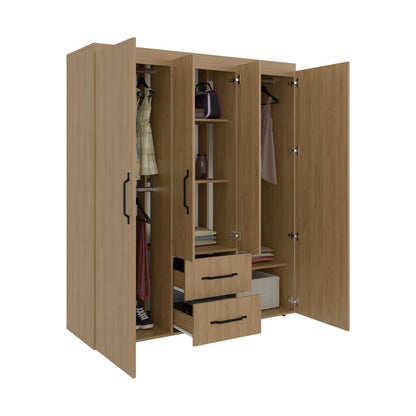Beige Engineered Wood Dresser - 59" Wide Storage