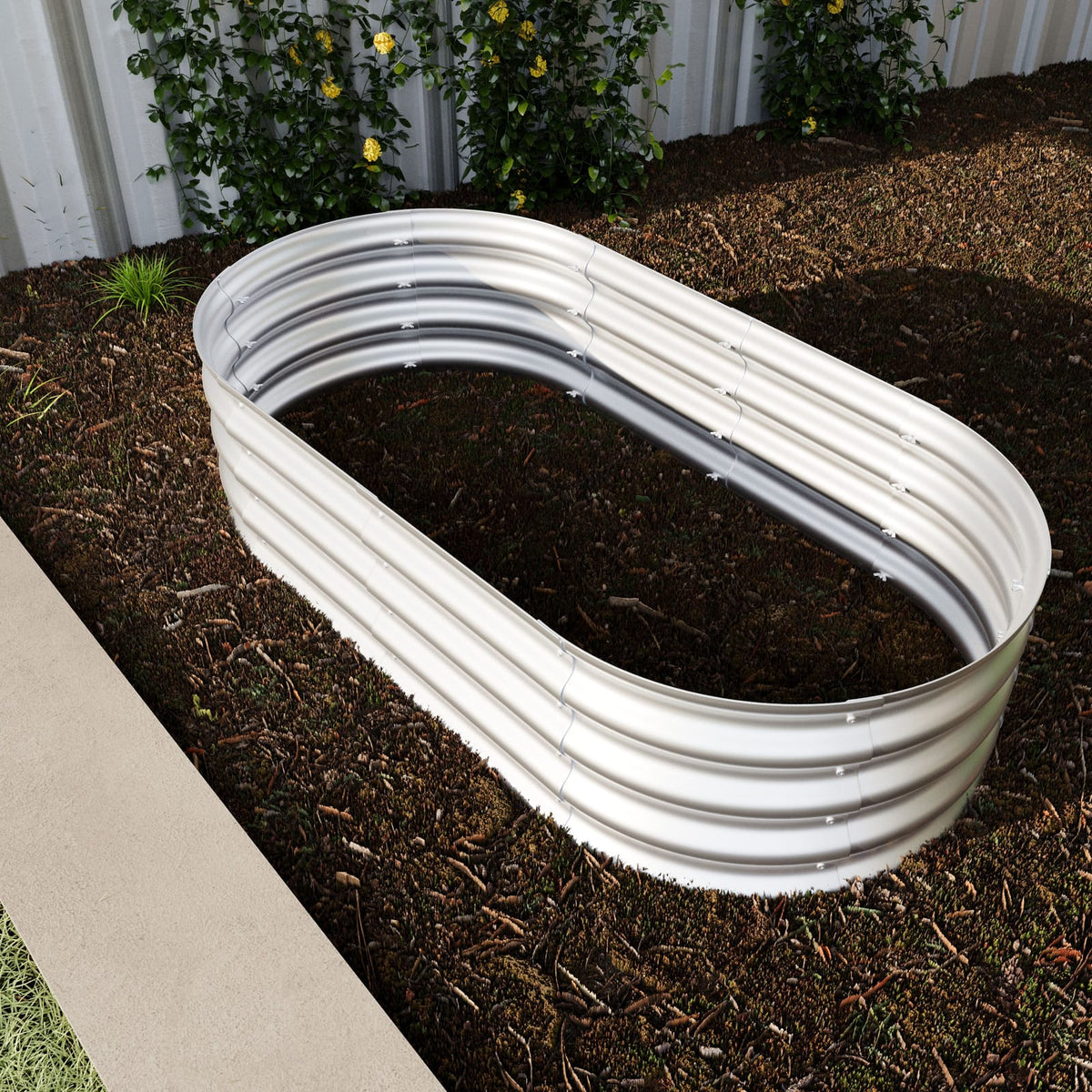 Heavy Duty Silver Metal Raised Garden Beds for Outdoor Vegetable Gardening