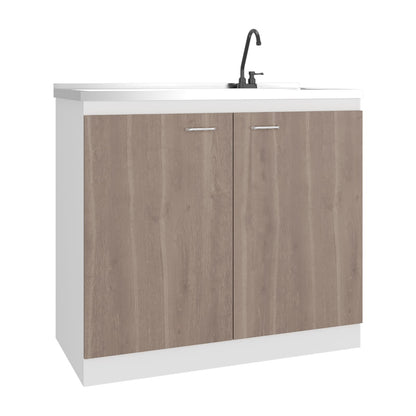 Light Espresso Kitchen Sink Cabinet with Faucet