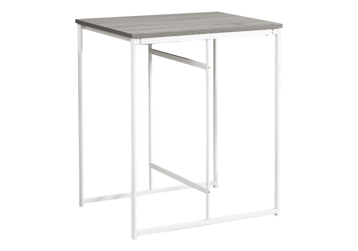 Grey Counter Height Dining Table with White Metal Legs for Dining Room