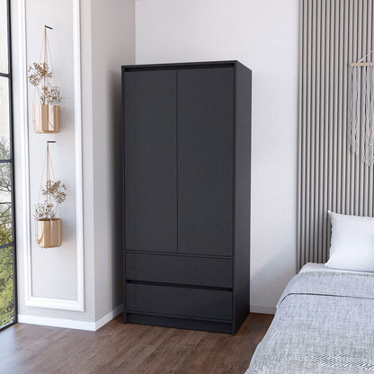 Black Bedroom Dresser with Two Doors - 70.87" Wide