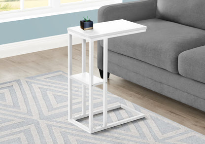 White C-Shaped Accent Table - Bedroom or Living Room
