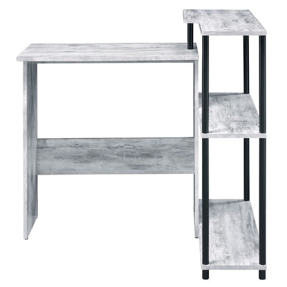 Black Grey Writing Desk with Shelves - Office Desk