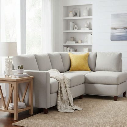 Textured Throw Pillow Set - 2 Yellow Polyester Pillows