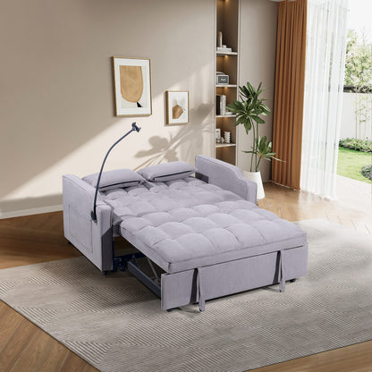 Grey Plywood Sofa Bed with USB Stand for Living Room Comfort