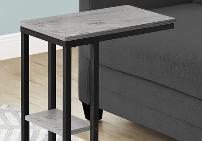 C-Shaped Accent Table - Grey & Black Metal