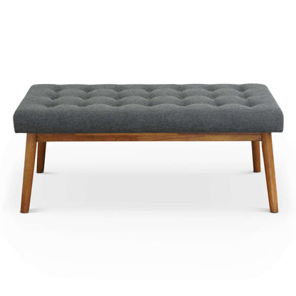 Grey Velvet Fabric Storage Bench - 43" Ottoman
