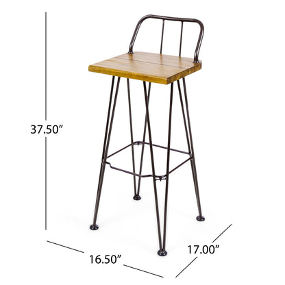 DENALI Industrial Acacia Wood Bar Set - 2 Stools, Brown