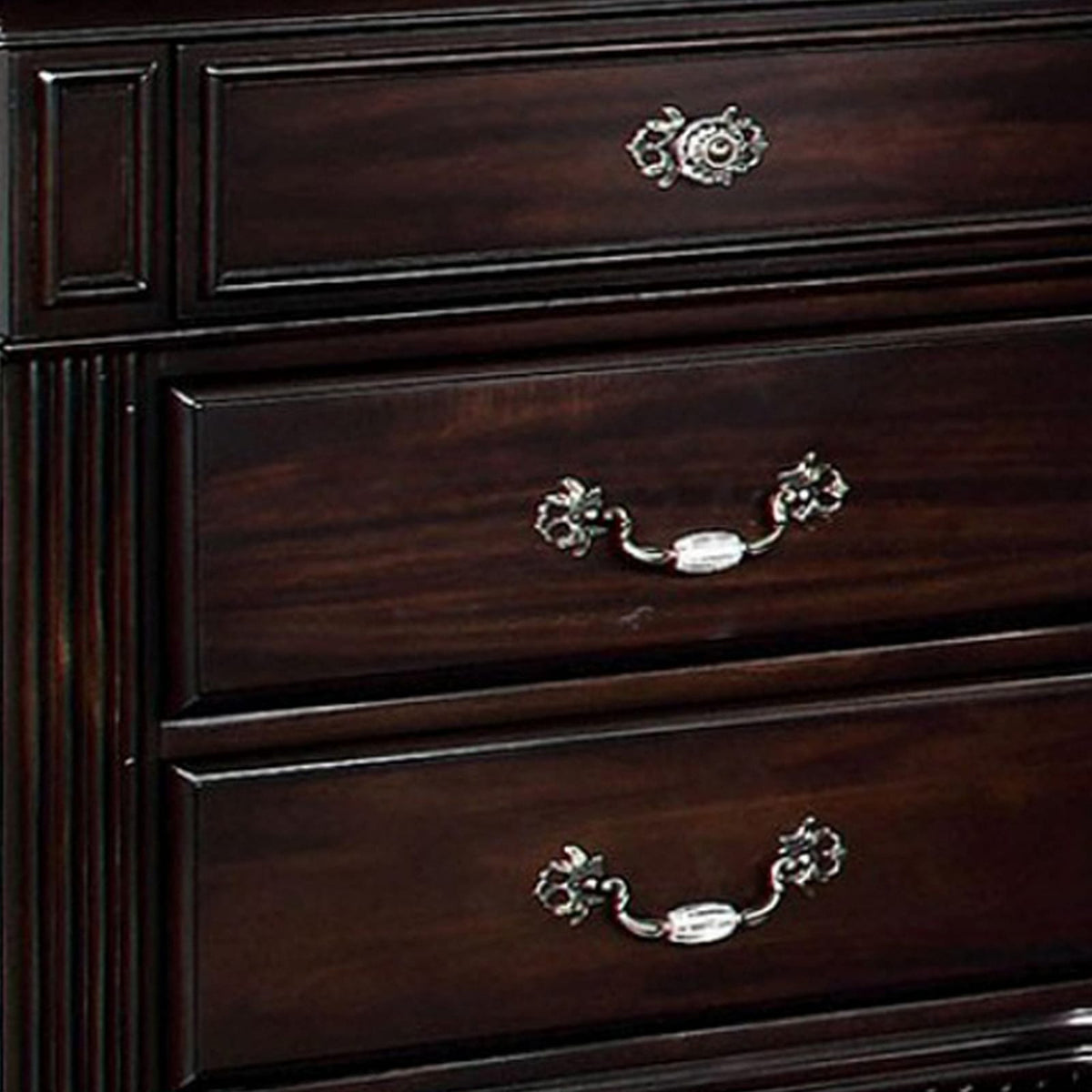 Dark Walnut Wood Nightstand - 17.37 x 29.25" for Bedroom