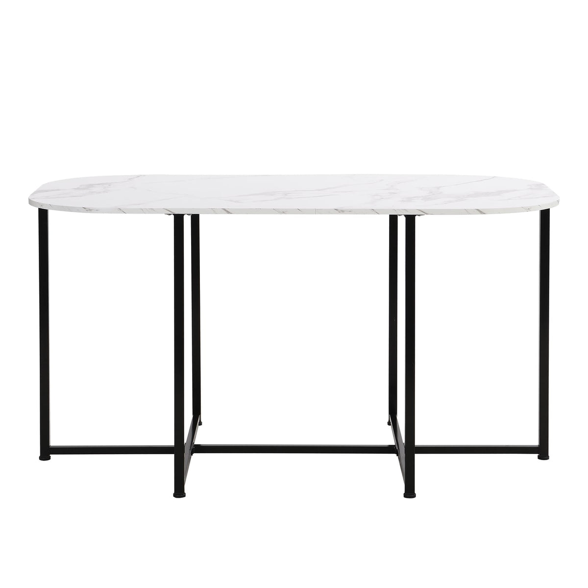 White Black Dining Table Set - 3 Piece Tabletop