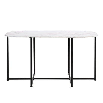 White Black Dining Table Set - 3 Piece Tabletop