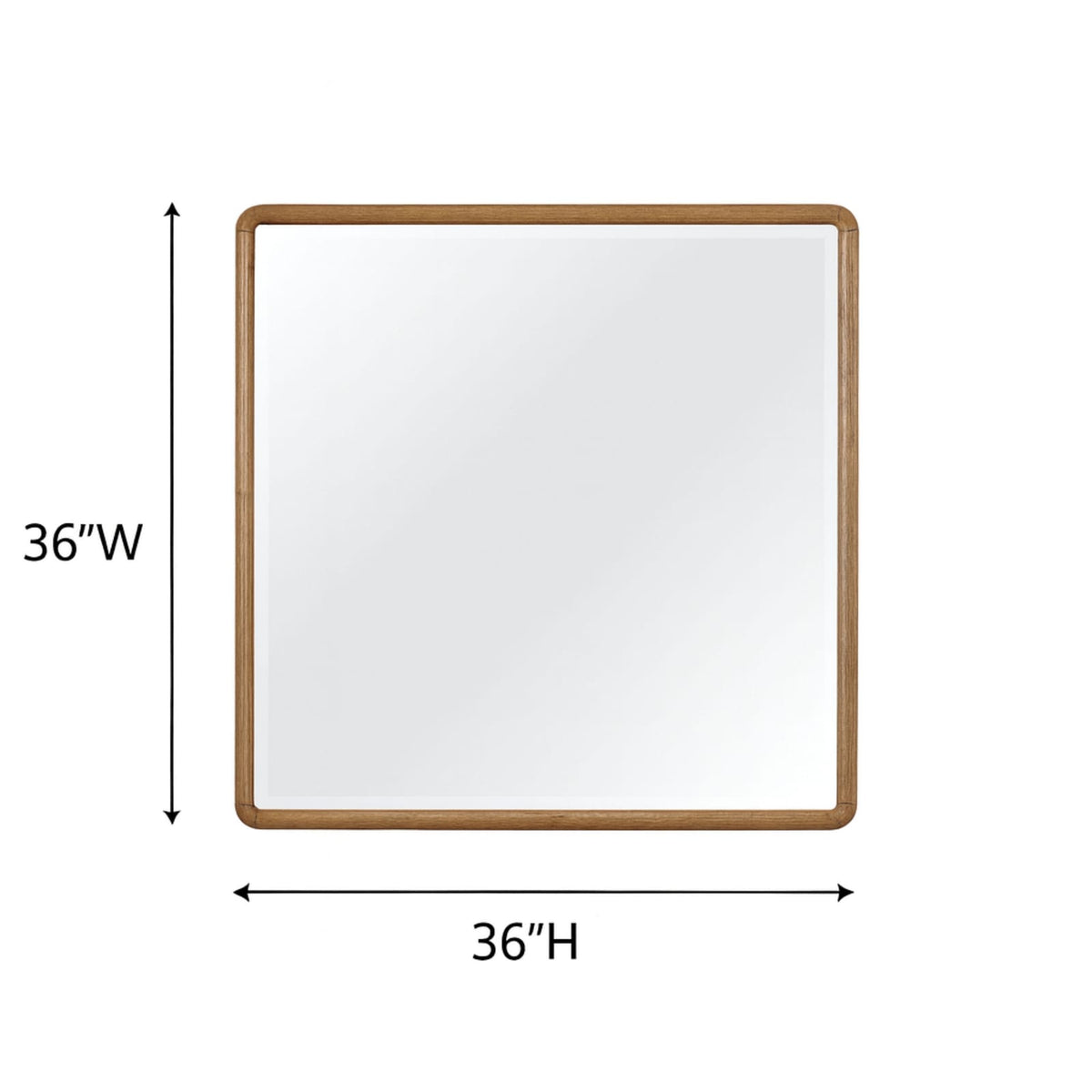 Light Brown Solid Wood Vanity Mirror - 36" x 1.25"