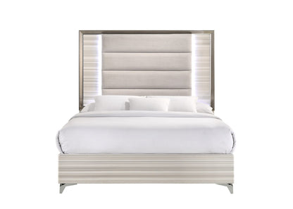 Queen White Bed Frame with Storage for Bedrooms