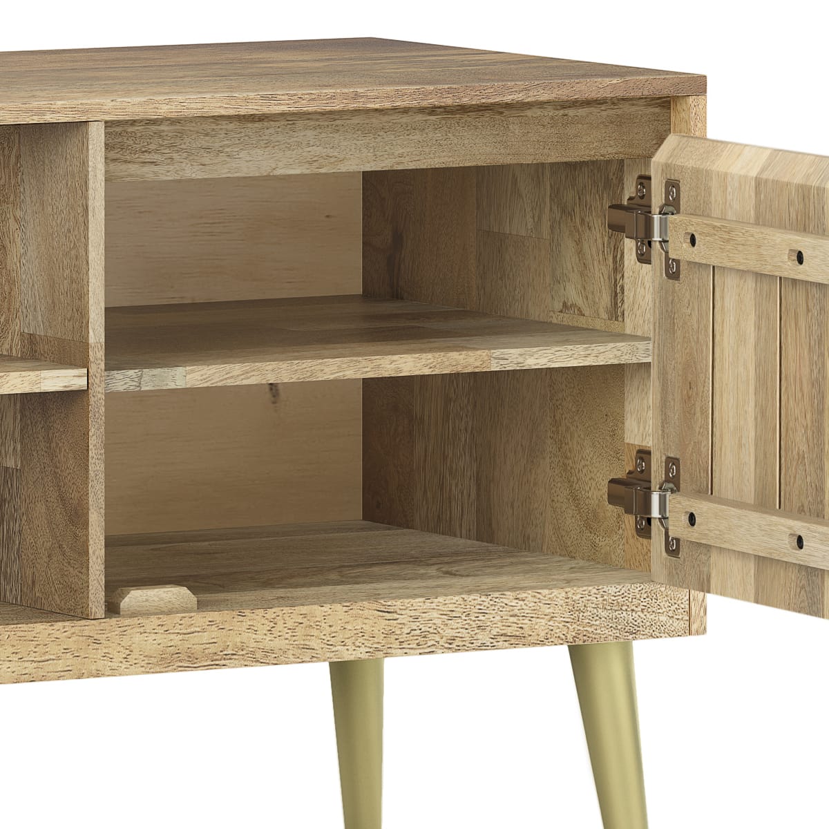 Light Brown Wood TV Stand - 65 Inch Media Console